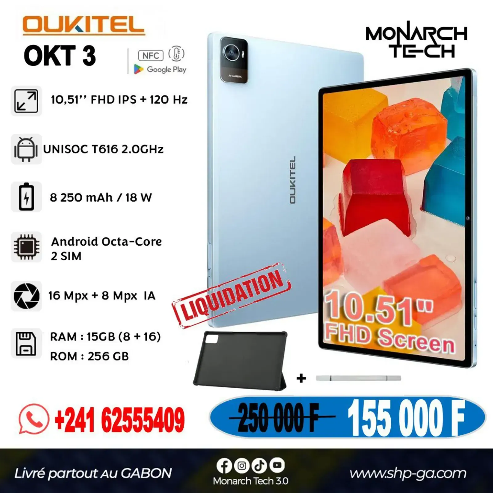 Main Photo - Marketplace | Tablette Oukitel Okt 3, Petit paris, Libreville, Gabon | Electronics & Media 